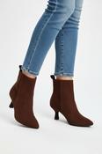 Point Toe Boot with Heel - Brown image