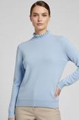 Sweater with Frill Neck - Light Blue