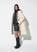 Padded Coat with Hood - Cream image