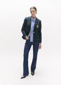 Tartan Blazer with Crest - Blue and Green image