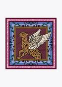 Winged Tiger Scarf - Red and Blue image