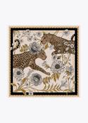 Tigers and Flowers Scarf - Cream and Black image