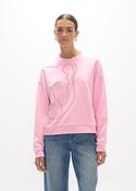 Sweatshirt with Animal Face and Golden Crystals - Rosa Pink