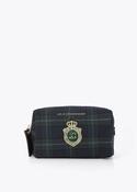 Tartan Fabric Toiletry Bag - Green and Blue image