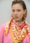 Floral Satin Scarf - Pink image