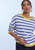 Two Tone Stripe Sweater - Green and Blue