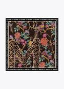 Floral Print Scarf - Black and Brown image