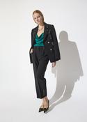 Cropped Pants with Studded Detail - Black image