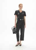 V neck Blouse - Black image