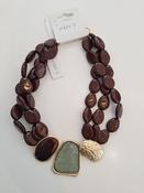 Large Gemstone Necklace - Brown image