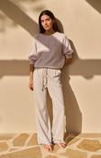 Sweater with Tonal Artwork - Gray Lilac image