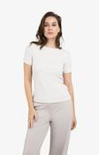 T-Shirt with Contrasting Trim - Gray Lilac image