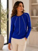 Diamonte Stripe Sweater - Royal Blue