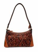 Snake Print Shoulder Bag - Red Mud image