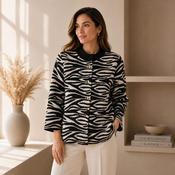 Zebra Print Jacket - Black and Sand image