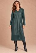 Faux Leather Dress - Green image