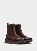 Centre Zip Low Wedge Boot - Espresso image