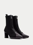 Centre Zip Heeled Boot - Black image