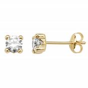 9ct. Gold cubic zirconia 4mm Earrings image