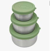 Set of 3 Stainless Steel Fruit and Snack Bowls- Green