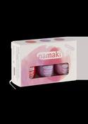 Water-based and peelable nail polishes set 3 shades "Eternal Roses" - Morello Cherry, Mauve, Glitter Pink + free nail file
