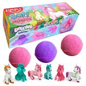 Zimpli 3x Bath Bombs Unicorn Surprise Collectible Kids Toys image