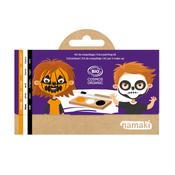 Namaki Organic Face Painting Kit - 3 Colours (Orange, Black, White): Pumpkin &amp; Skeleton image