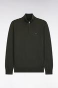 Eden Park Khaki Wool Cotton Half Zip Jumper