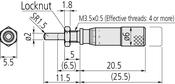 Micrometer Head Ultra-small 0-5mm, Clamp Nut, Spherical Spindle 148-216