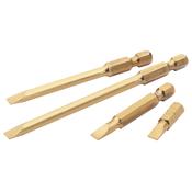 6.5mm 1/4″ Hex Plain Slot Titanium Nitride Coated Insert Bit 25mm Long x 5 image