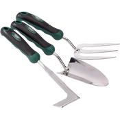 Stainless Steel Heavy Duty Soft Grip Fork, Trowel and Weeder Set (3 Piece) image