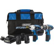 Draper Storm Force® 10.8V Power Interchange Drill and Driver Twin Kit (+3 x 1.5Ah Batteries, Charger and Bag) image