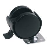 40mm Dia. Twin Nylon Castor with Brake – S.W.L 25Kg image