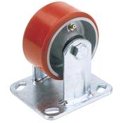 100mm Dia. Fixed Plate Fi x ing Heavy Duty Polyurethane Wheel – S.W.L. 250Kg image