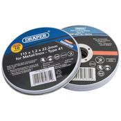 115 x 22.2 x 1.2mm Flat Metal Cutting Wheels (Tin of 10)