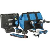 D20 20V Workshop Kit (4 Piece) (+1 x 3Ah Batteries, 1 x 4Ah Battery, Charger and Bag) image