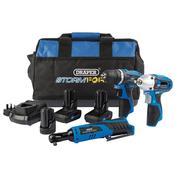 Draper Storm Force® 10.8V Power Interchange Drill Driver Kit (+2 x 4Ah Batteries, 1 x 1.5Ah battery, Charger and Bag) image