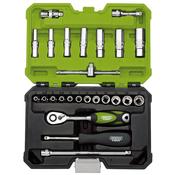 DRAPER EXPERT METRIC SOCKET SET, 1/4″ SQ. DR., GREEN (25 PIECE) image