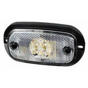 Clear LED Front Marker Lamp with Reflex Reflector and Leads – 12V image