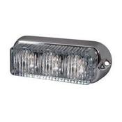 High Intensity 4 Red LED Warning Light – Horizontal, Chrome Bezel (12 flash patterns)