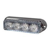 High Intensity 4 Blue LED Warning Light – Horizontal, Chrome Bezel (19 flash patterns)