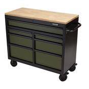 DRAPER BUNKER® Workbench Roller Tool Cabinet, 7 Drawer, 41″, Green