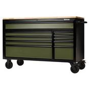 BUNKER® 10 Drawer Workbench Roller Tool Cabinet, 56″, Green