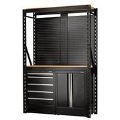 BUNKER® 15 Piece Modular Storage Combo 2 Tier Racking with Hardwood Shelving, Pegboards and Floor Cabinets, 1500 mm