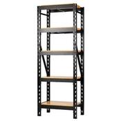 BUNKER® 22 PIECE MODULAR 5 TIER RACKING WITH HARDWOOD SHELVING, 750 MM image