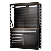 BUNKER® 14 Piece Modular Storage Combo 2 Tier Racking with Hardwood Shelving, Pegboards and Floor Cabinet, 1500 mm
