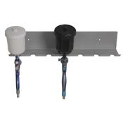 Wall mounted gravity feed spray gun holder for 7 spray guns