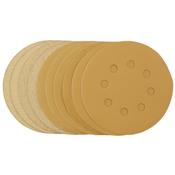 Gold Sanding Discs with Hook &amp; Loop, 125mm, Assorted Grit – 120G, 180G, 240G, 320G, 400G (Pack of 10) image