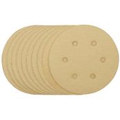 Gold Sanding Discs with Hook &amp; Loop, 150mm, 120 Grit (Pack of 10) image