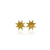 Sun, Moon &amp;amp; Stars Ear Studs - Star In 18ct Yellow Gold image